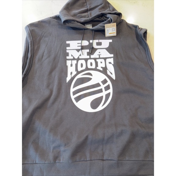Puma‎ Hoops Posterize 2.0 Sleeveless Hoodie Men's 4XL Big & Tall Black New - Picture 1 of 10